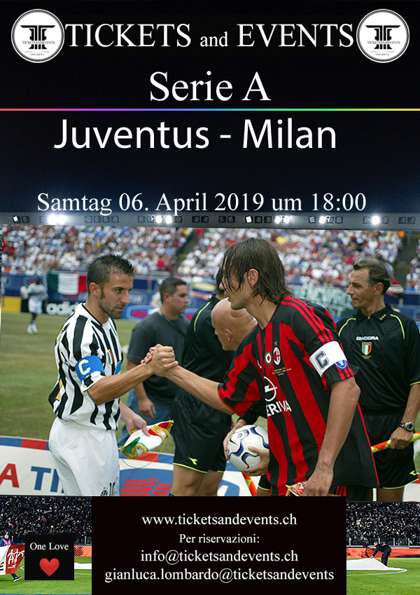 Juventus – Milan, Juventus Stadium, Turin 06. April 2019, 18:00 Uhr